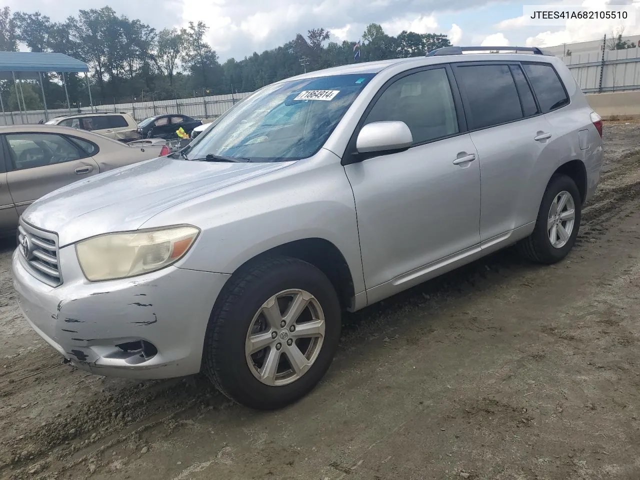 2008 Toyota Highlander VIN: JTEES41A682105510 Lot: 71864914