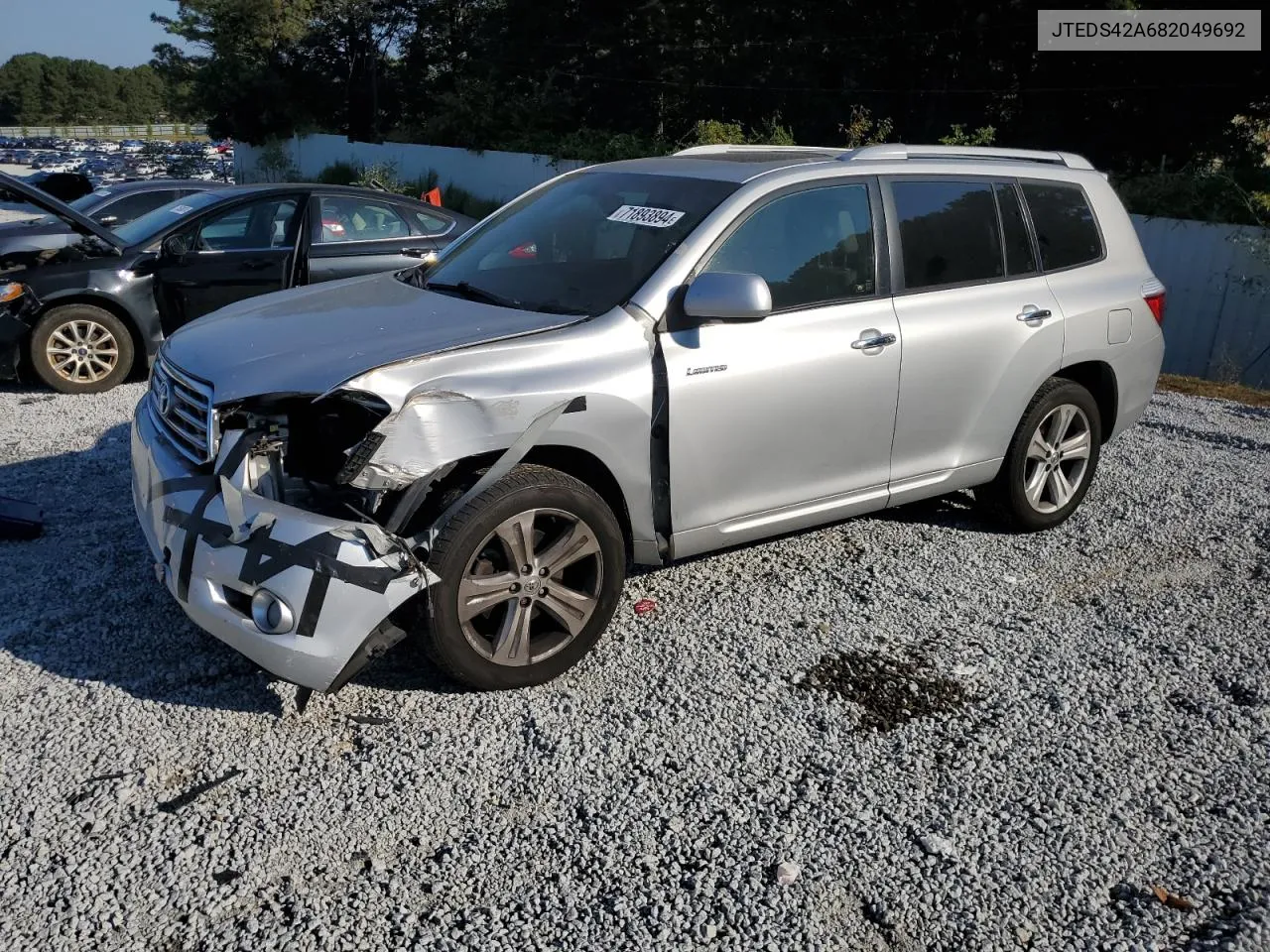 2008 Toyota Highlander Limited VIN: JTEDS42A682049692 Lot: 71893894