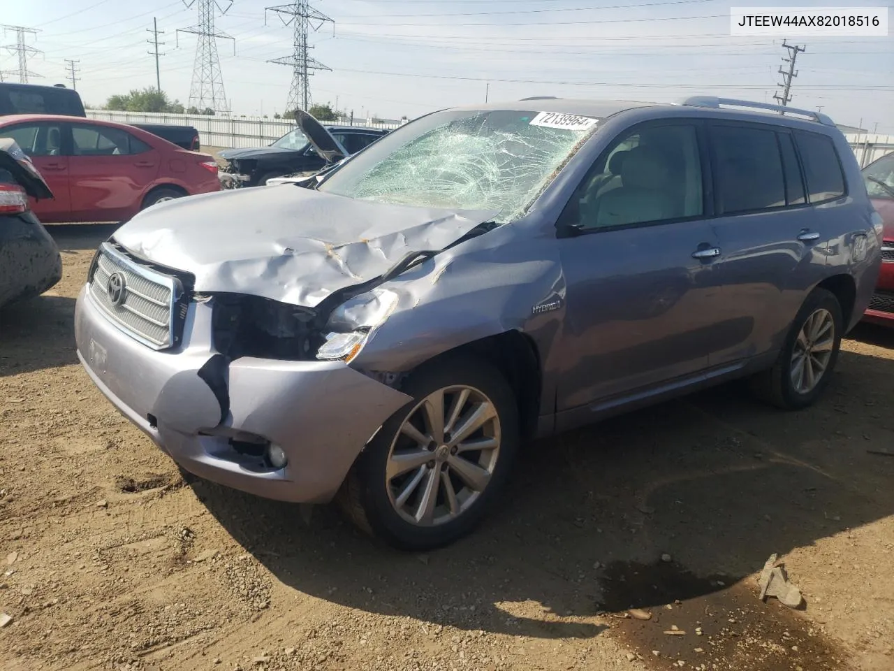 2008 Toyota Highlander Hybrid Limited VIN: JTEEW44AX82018516 Lot: 72139964