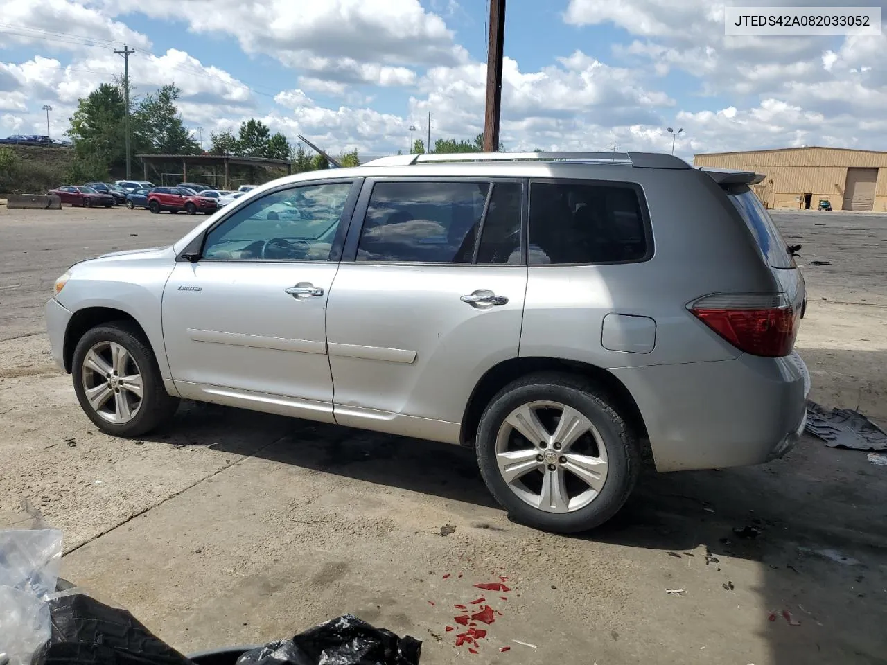 2008 Toyota Highlander Limited VIN: JTEDS42A082033052 Lot: 72532404