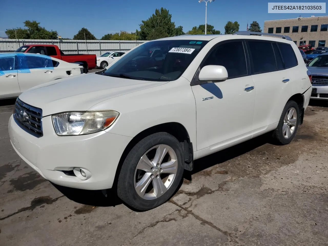 2008 Toyota Highlander Limited VIN: JTEES42A182103503 Lot: 72807384