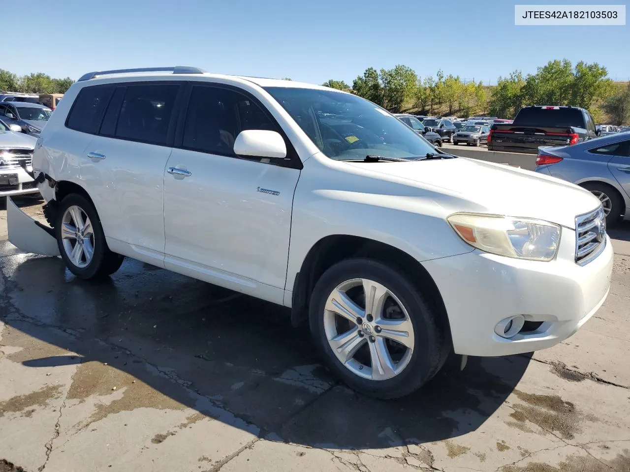 2008 Toyota Highlander Limited VIN: JTEES42A182103503 Lot: 72807384