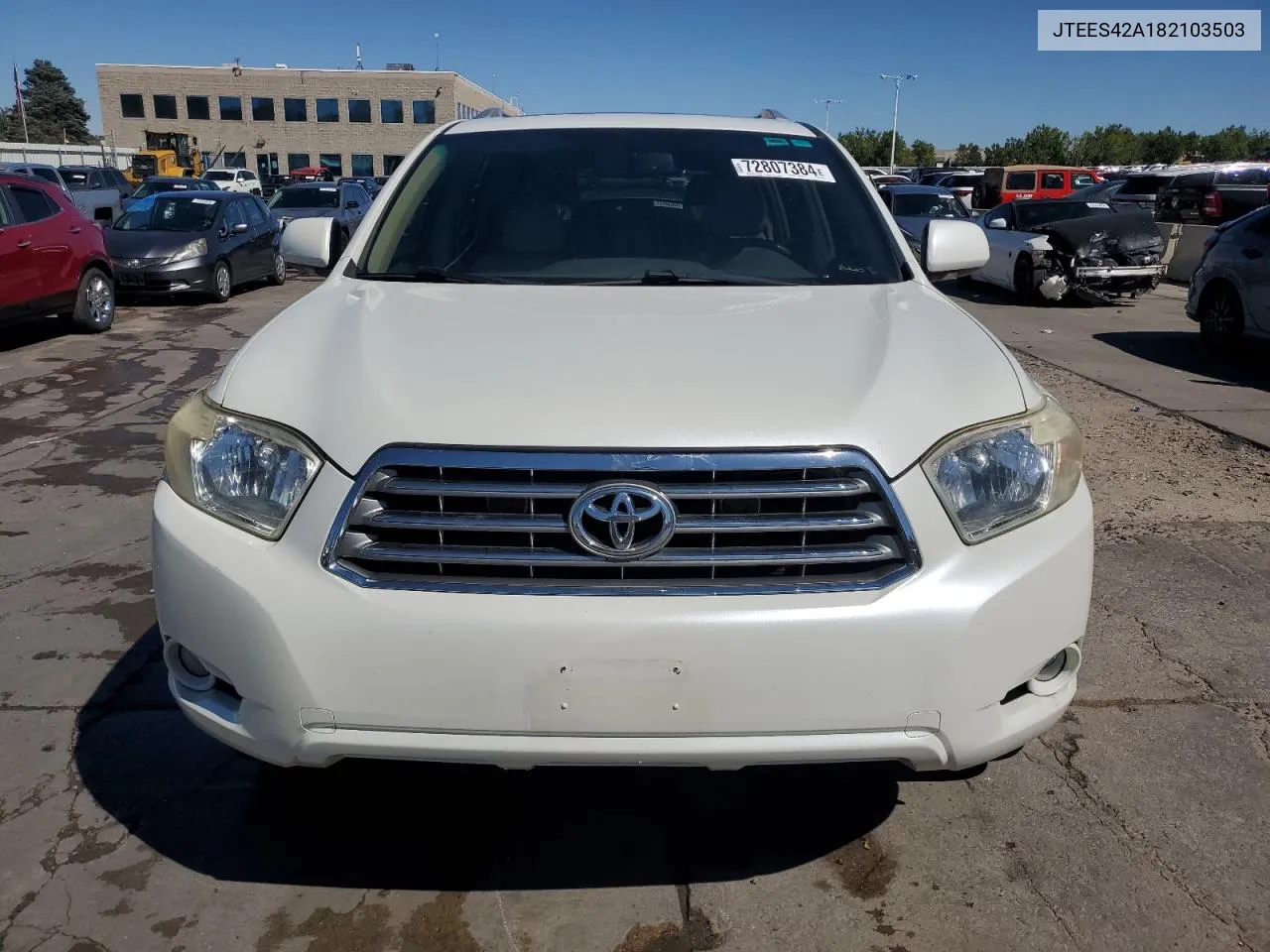 2008 Toyota Highlander Limited VIN: JTEES42A182103503 Lot: 72807384