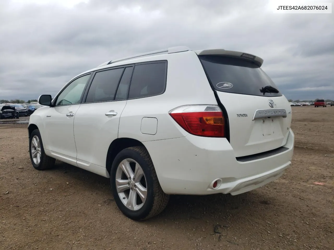 2008 Toyota Highlander Limited VIN: JTEES42A682076024 Lot: 72966194