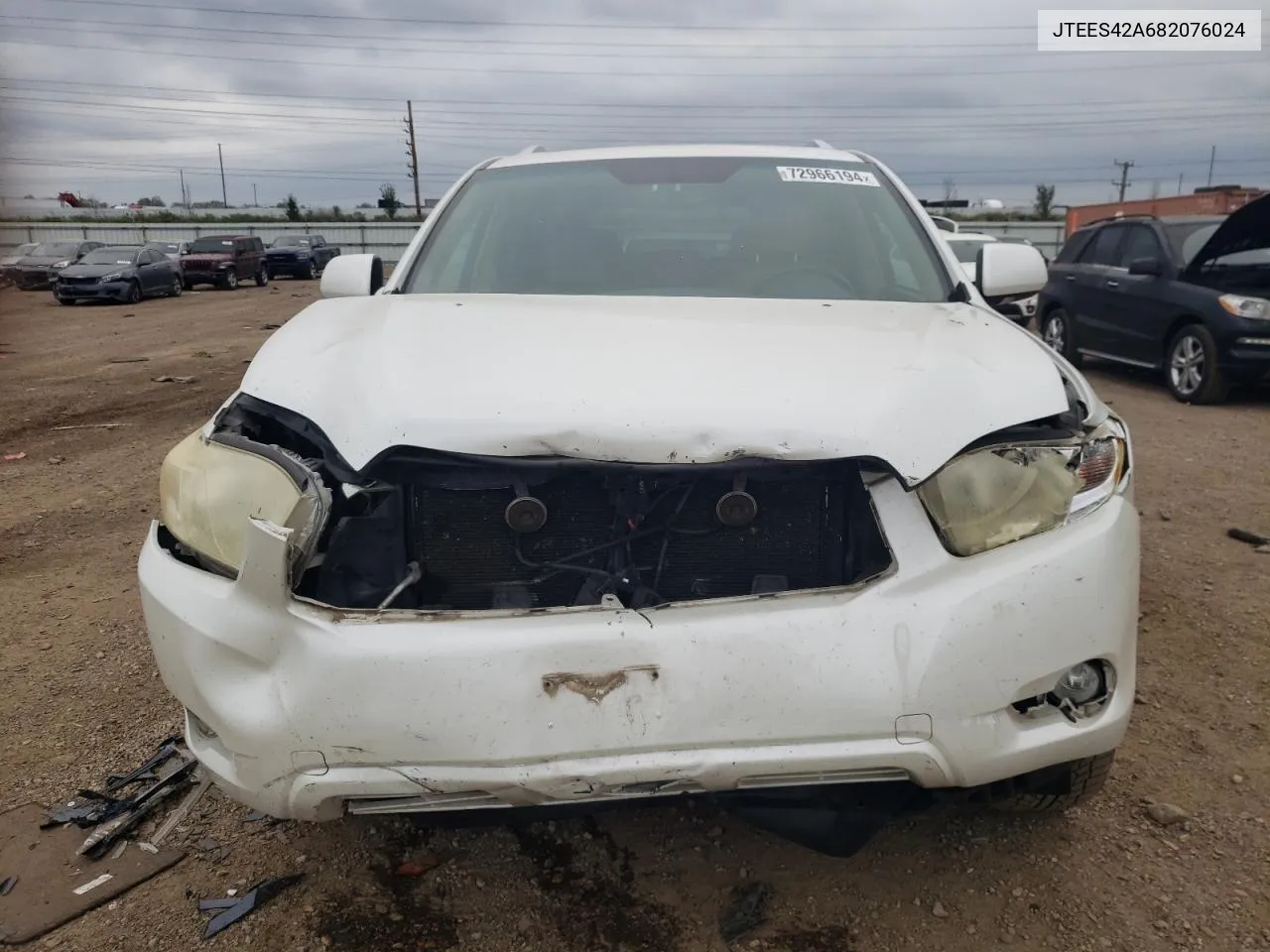 2008 Toyota Highlander Limited VIN: JTEES42A682076024 Lot: 72966194