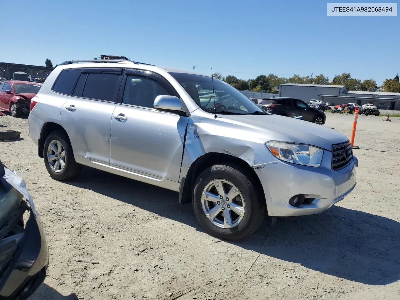 2008 Toyota Highlander VIN: JTEES41A982063494 Lot: 73060504