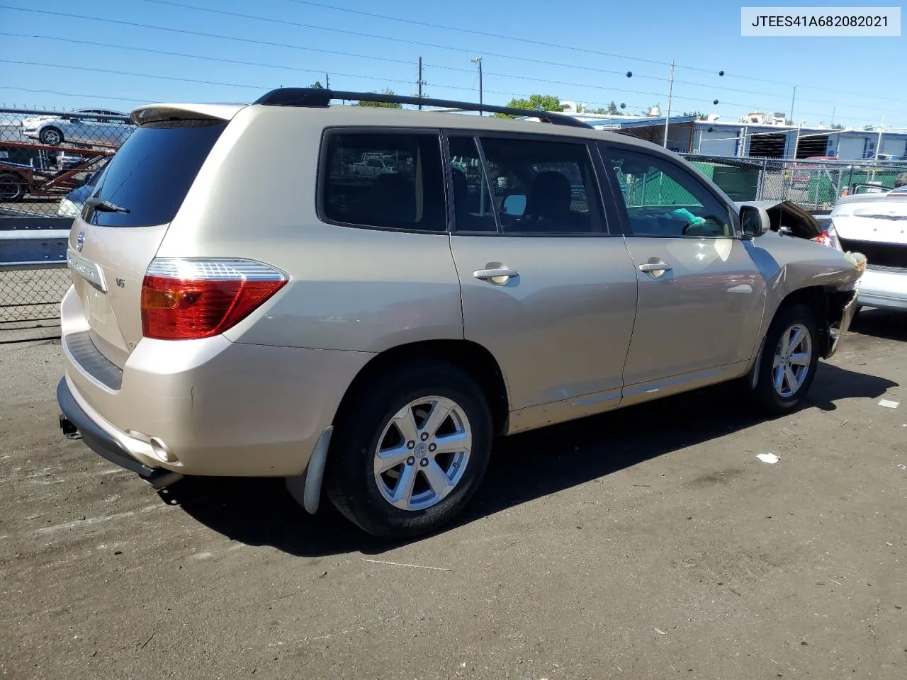 2008 Toyota Highlander VIN: JTEES41A682082021 Lot: 73202484