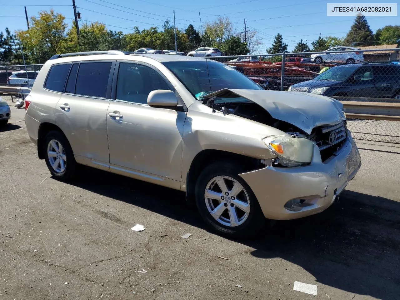 2008 Toyota Highlander VIN: JTEES41A682082021 Lot: 73202484