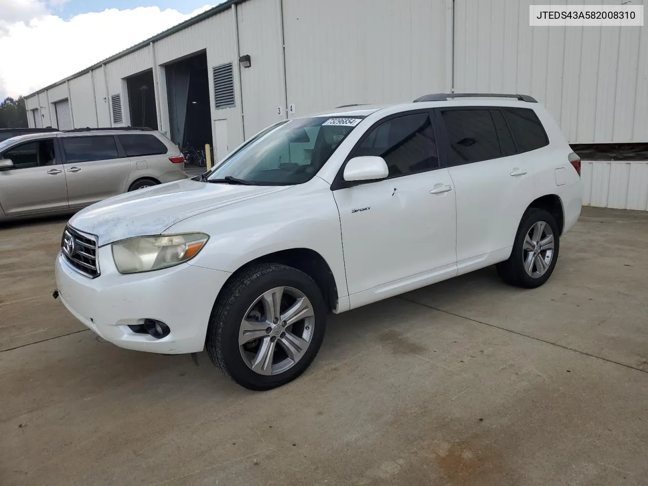 2008 Toyota Highlander Sport VIN: JTEDS43A582008310 Lot: 73296854