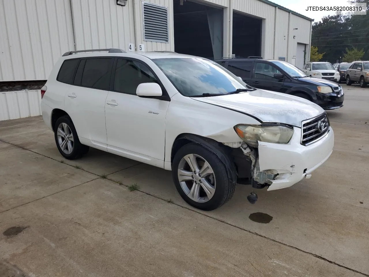 2008 Toyota Highlander Sport VIN: JTEDS43A582008310 Lot: 73296854