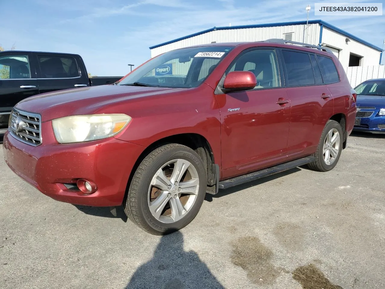 2008 Toyota Highlander Sport VIN: JTEES43A382041200 Lot: 73562214