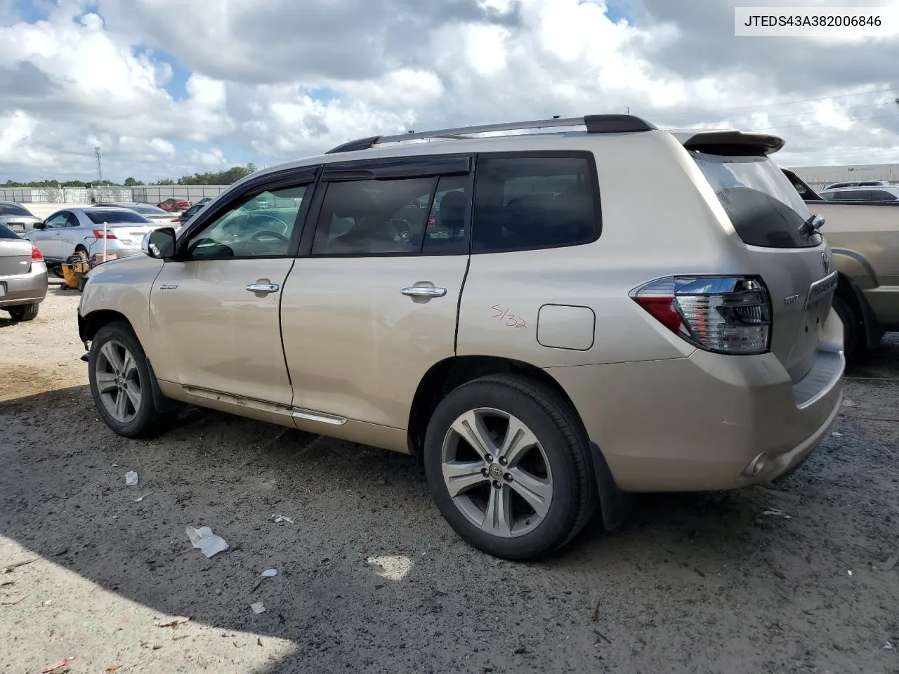 2008 Toyota Highlander Sport VIN: JTEDS43A382006846 Lot: 73580924