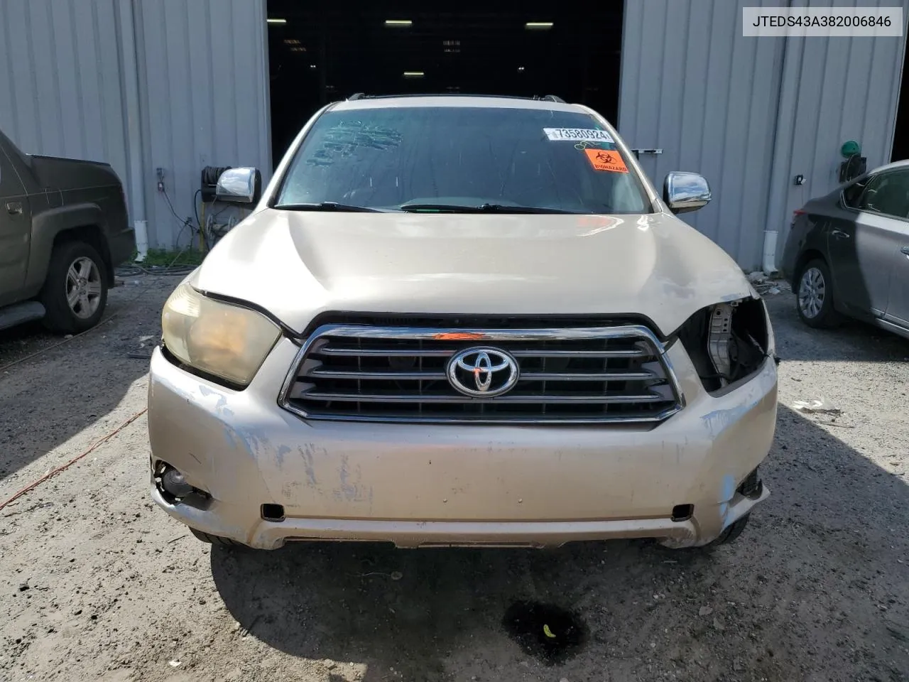 2008 Toyota Highlander Sport VIN: JTEDS43A382006846 Lot: 73580924