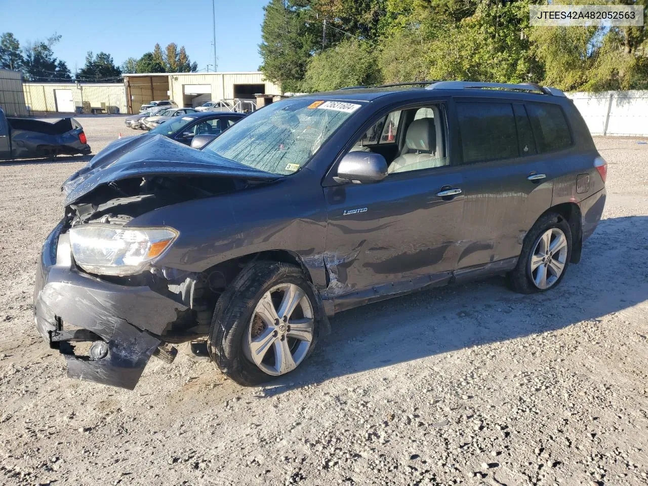 2008 Toyota Highlander Limited VIN: JTEES42A482052563 Lot: 73631604