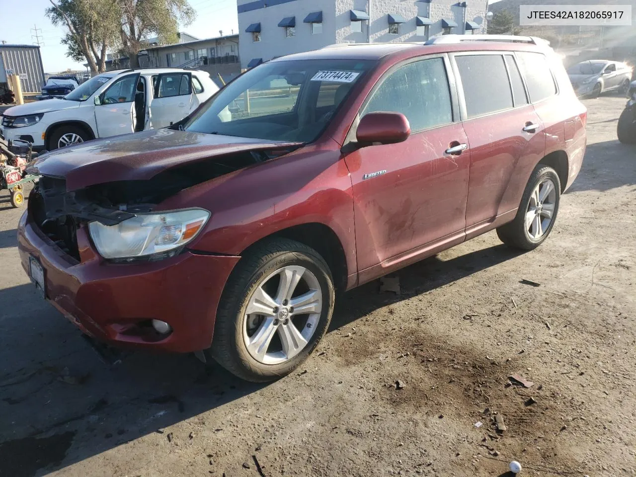 2008 Toyota Highlander Limited VIN: JTEES42A182065917 Lot: 73774474