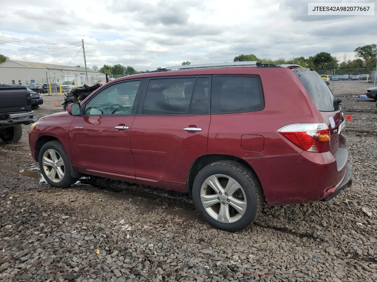 2008 Toyota Highlander Limited VIN: JTEES42A982077667 Lot: 73914304