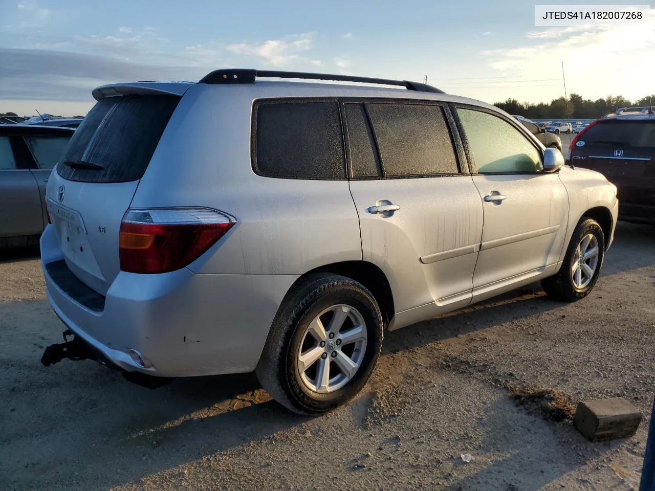 2008 Toyota Highlander VIN: JTEDS41A182007268 Lot: 74116794