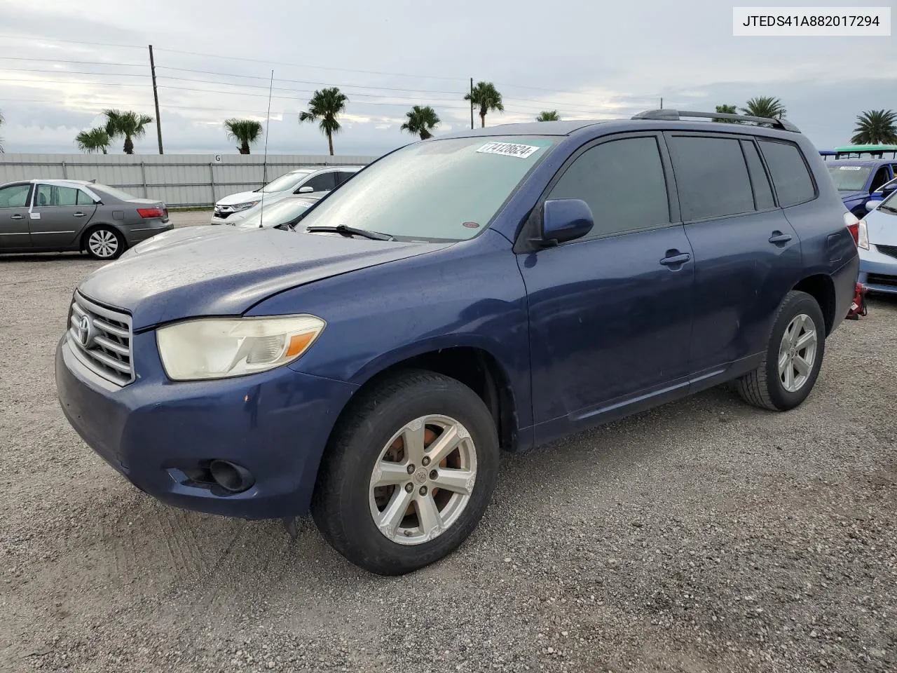 2008 Toyota Highlander VIN: JTEDS41A882017294 Lot: 74128624