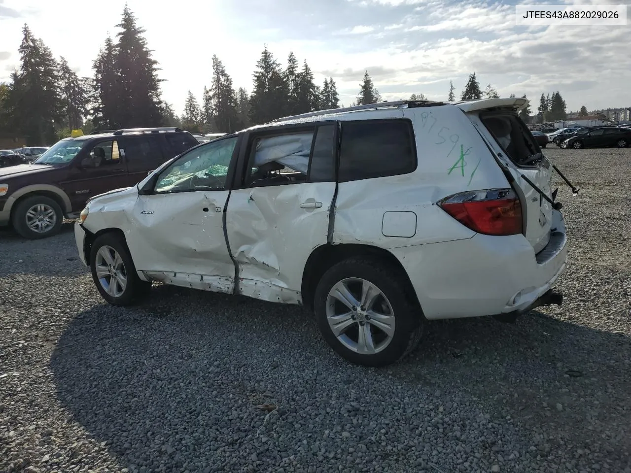 2008 Toyota Highlander Sport VIN: JTEES43A882029026 Lot: 74142204