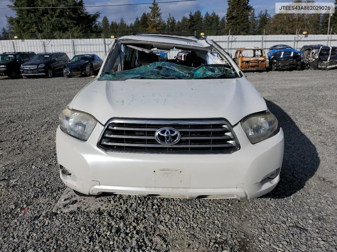 2008 Toyota Highlander Sport VIN: JTEES43A882029026 Lot: 74142204