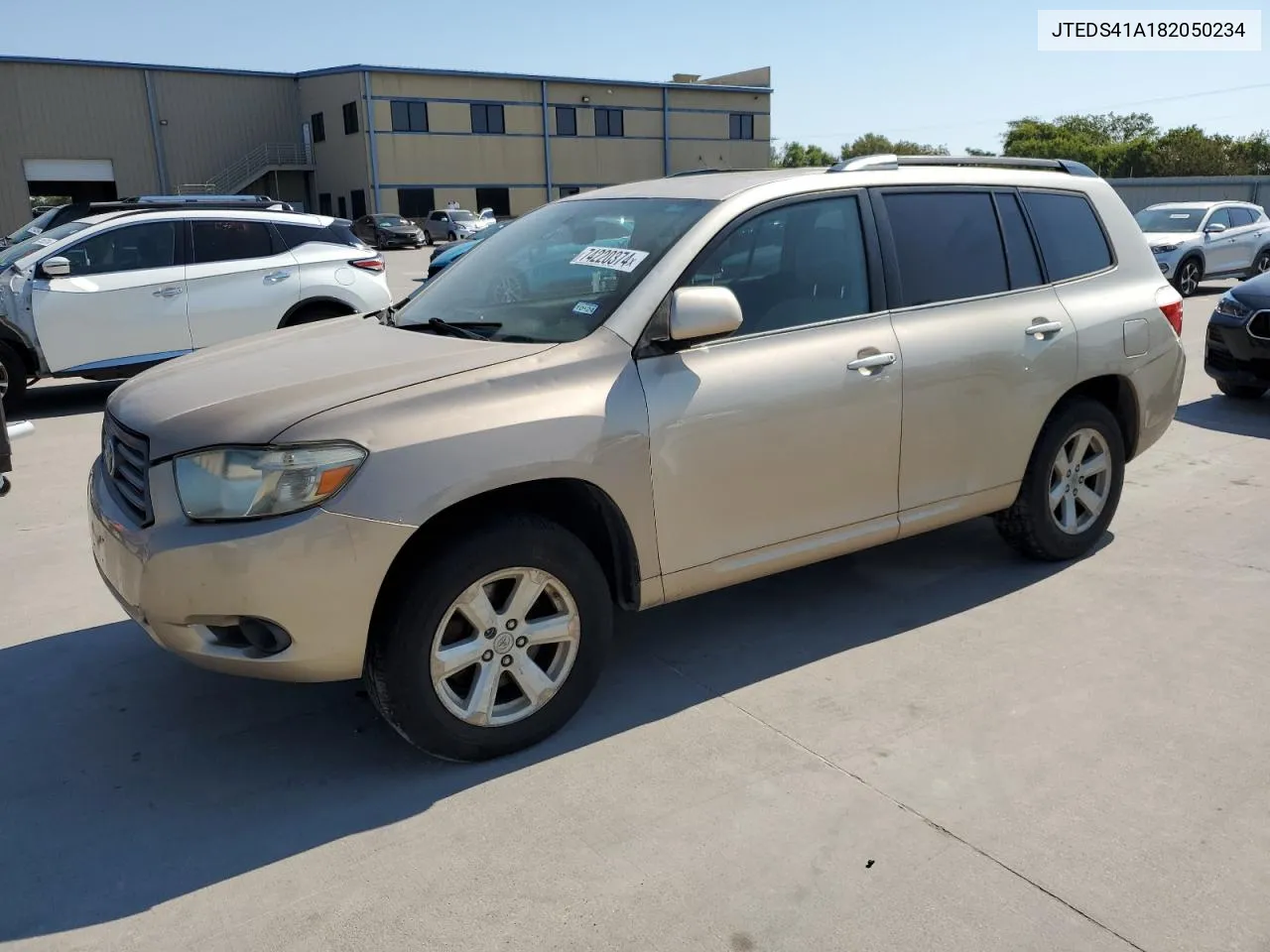 2008 Toyota Highlander VIN: JTEDS41A182050234 Lot: 74220374