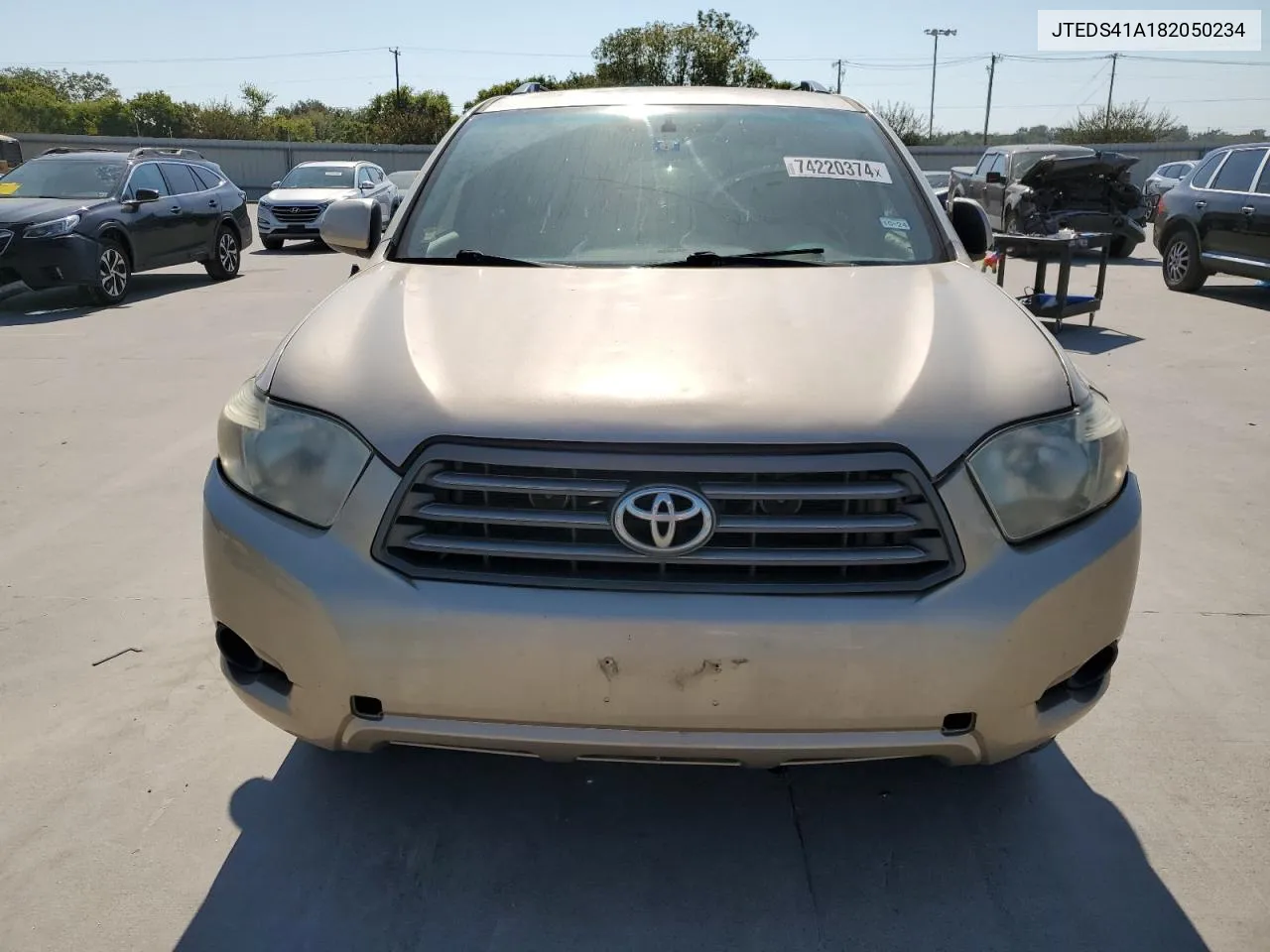 2008 Toyota Highlander VIN: JTEDS41A182050234 Lot: 74220374