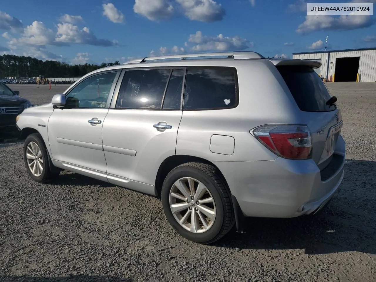 2008 Toyota Highlander Hybrid Limited VIN: JTEEW44A782010924 Lot: 74271094