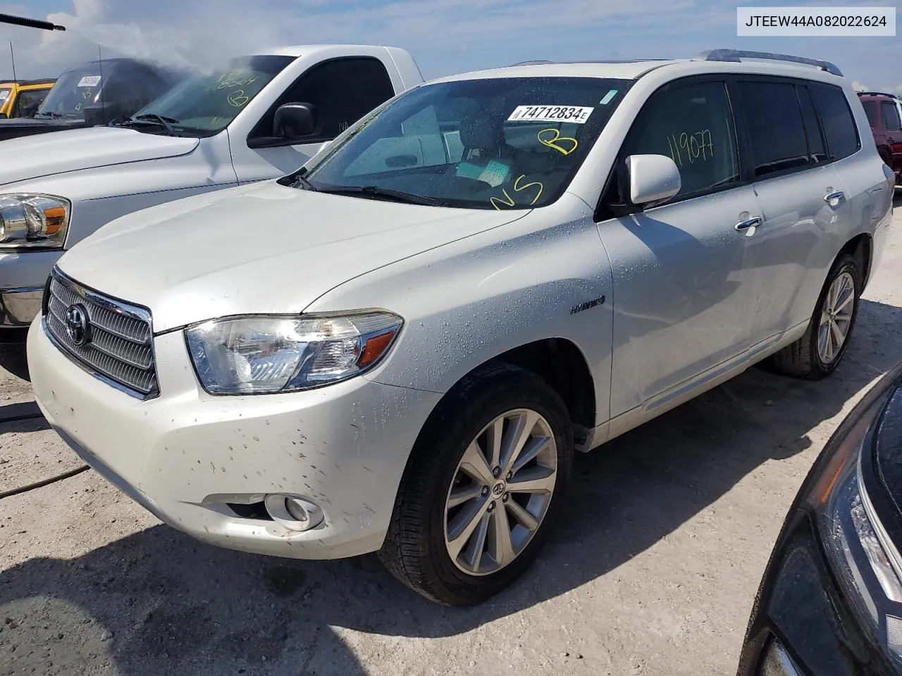 2008 Toyota Highlander Hybrid Limited VIN: JTEEW44A082022624 Lot: 74712834