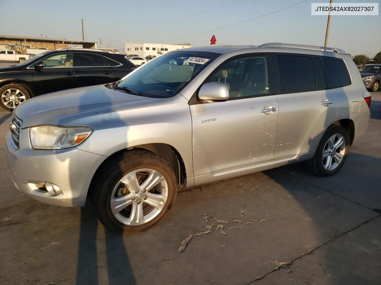 2008 Toyota Highlander Limited VIN: JTEDS42AX82027307 Lot: 74714924