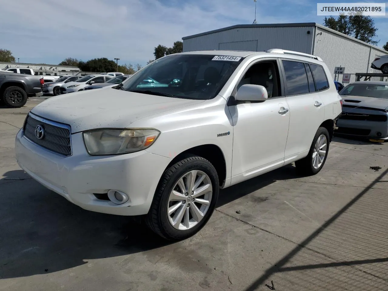 2008 Toyota Highlander Hybrid Limited VIN: JTEEW44A482021895 Lot: 75321454