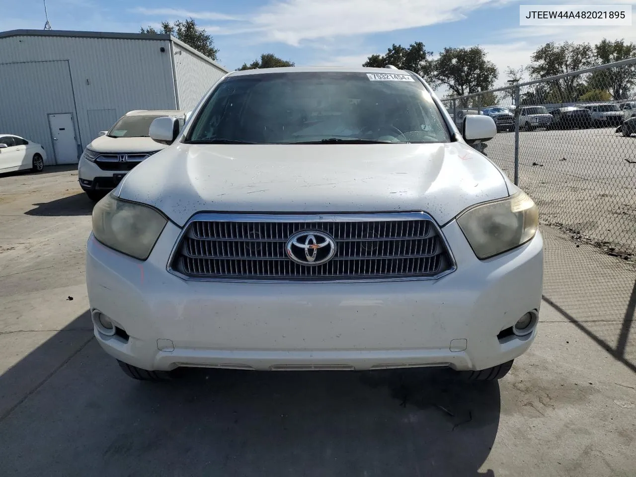 2008 Toyota Highlander Hybrid Limited VIN: JTEEW44A482021895 Lot: 75321454