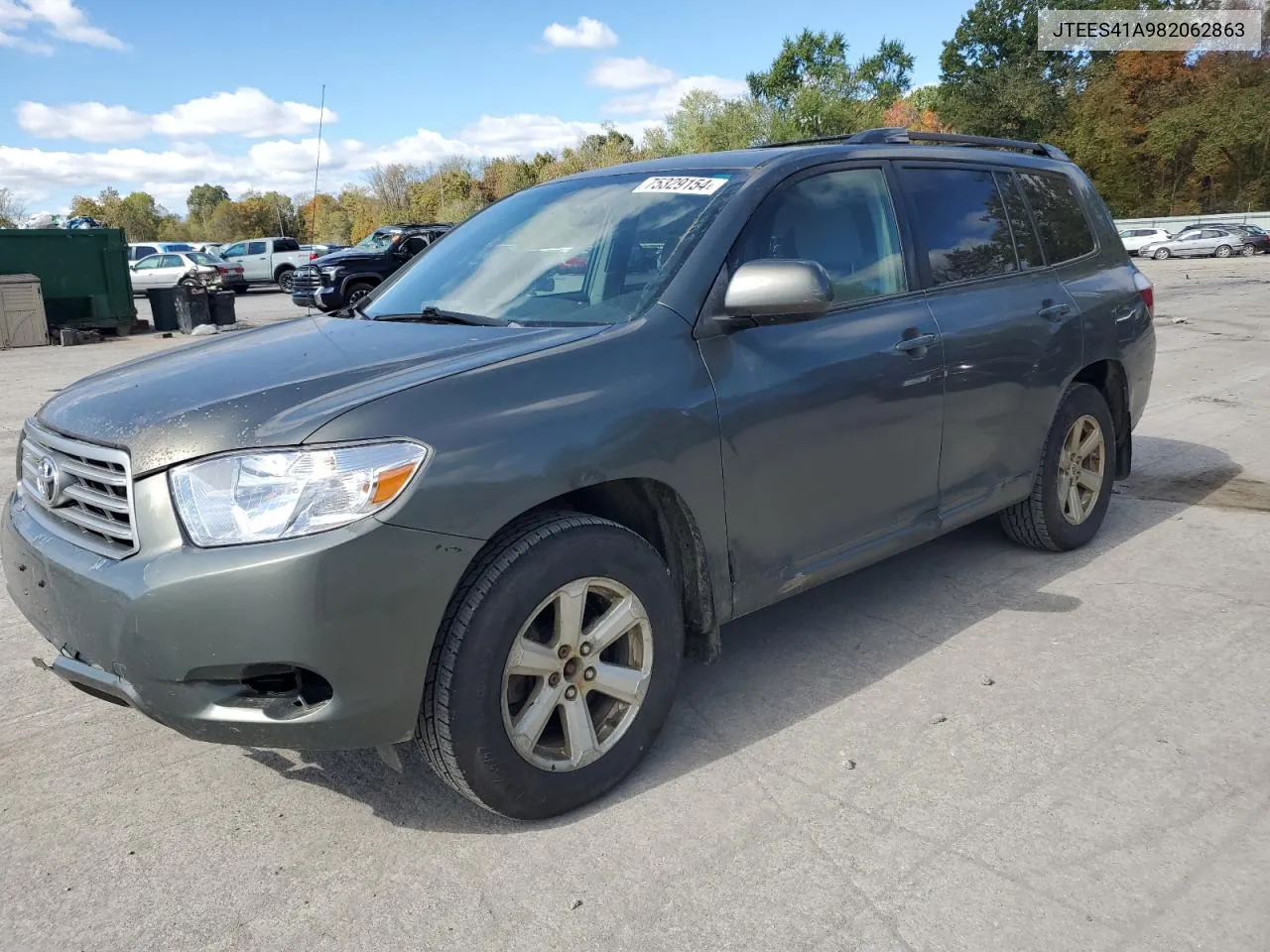 2008 Toyota Highlander VIN: JTEES41A982062863 Lot: 75329154