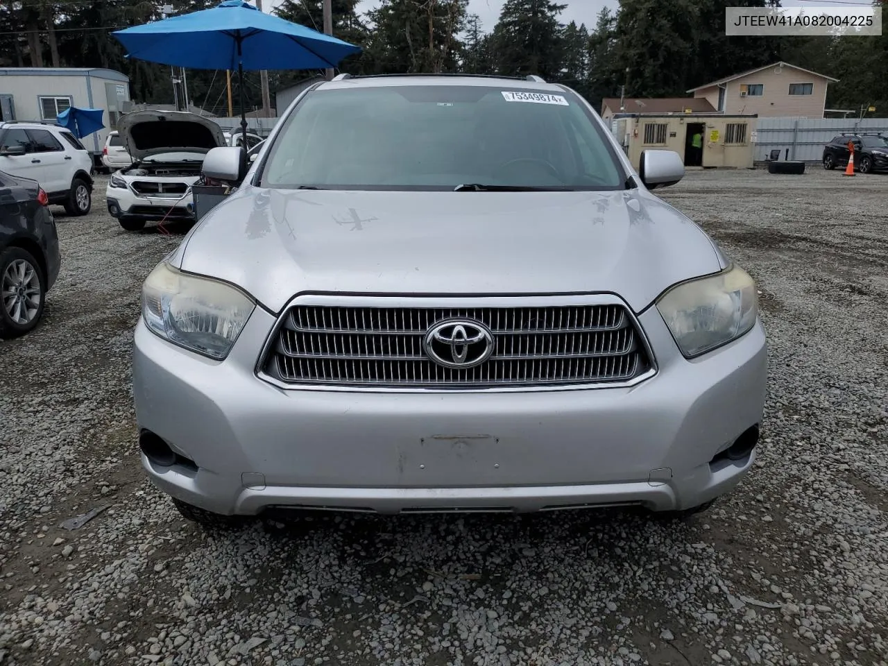 2008 Toyota Highlander Hybrid VIN: JTEEW41A082004225 Lot: 75349874