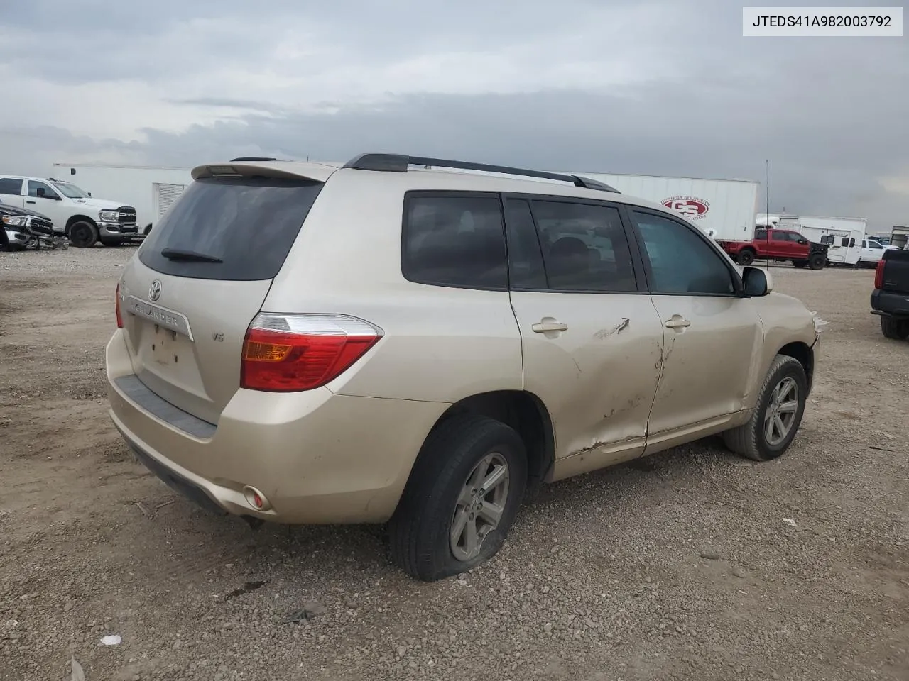 2008 Toyota Highlander VIN: JTEDS41A982003792 Lot: 76406404