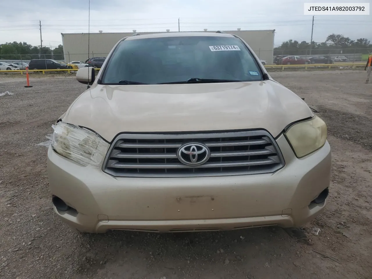 2008 Toyota Highlander VIN: JTEDS41A982003792 Lot: 76406404