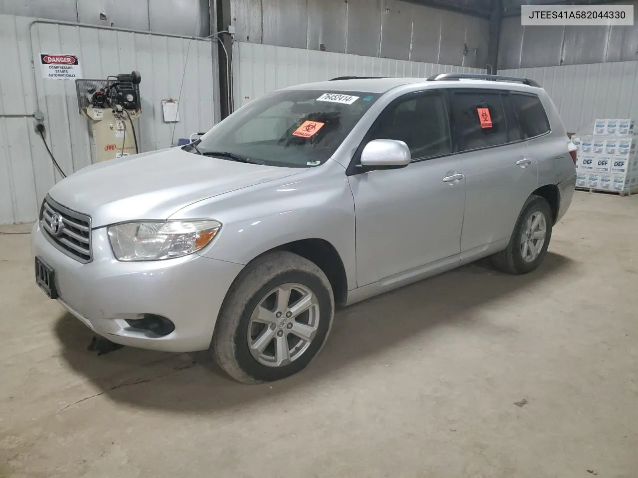 2008 Toyota Highlander VIN: JTEES41A582044330 Lot: 76452414