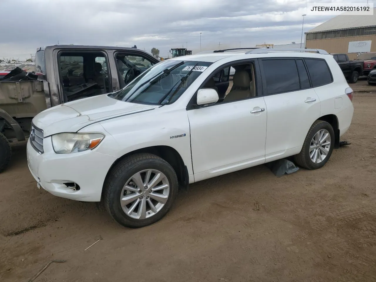 JTEEW41A582016192 2008 Toyota Highlander Hybrid