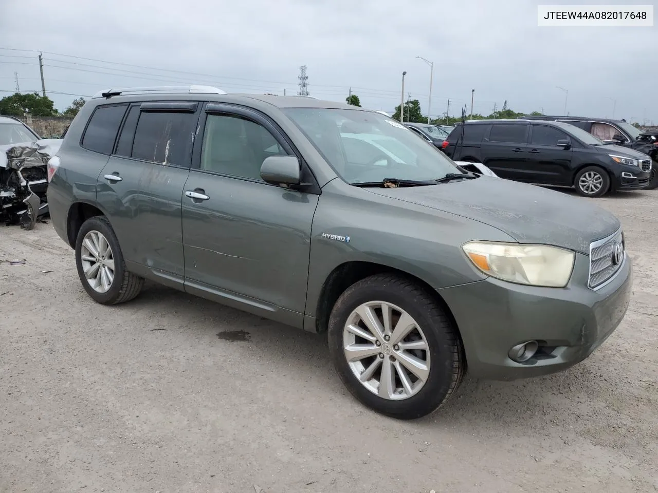 2008 Toyota Highlander Hybrid Limited VIN: JTEEW44A082017648 Lot: 76942884