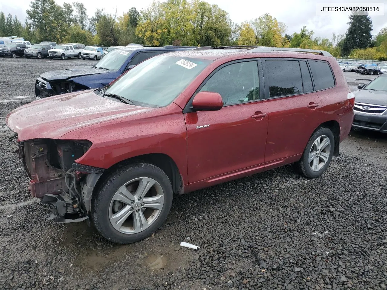 2008 Toyota Highlander Sport VIN: JTEES43A982050516 Lot: 77020124