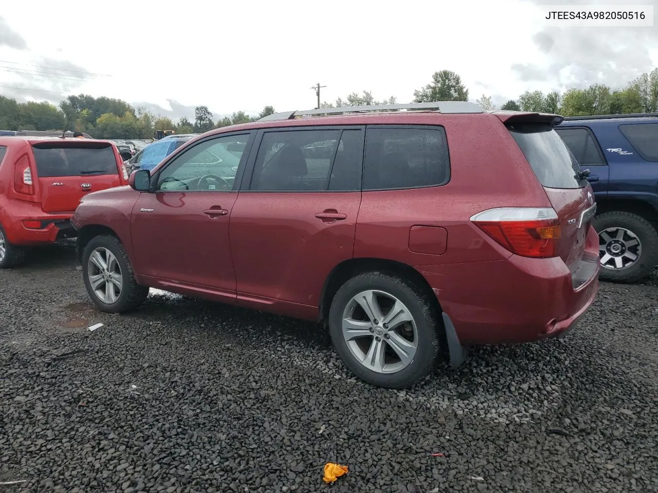 2008 Toyota Highlander Sport VIN: JTEES43A982050516 Lot: 77020124