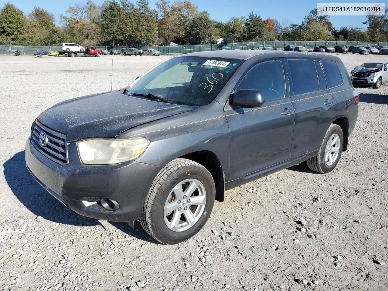 2008 Toyota Highlander VIN: JTEDS41A182010784 Lot: 77080944