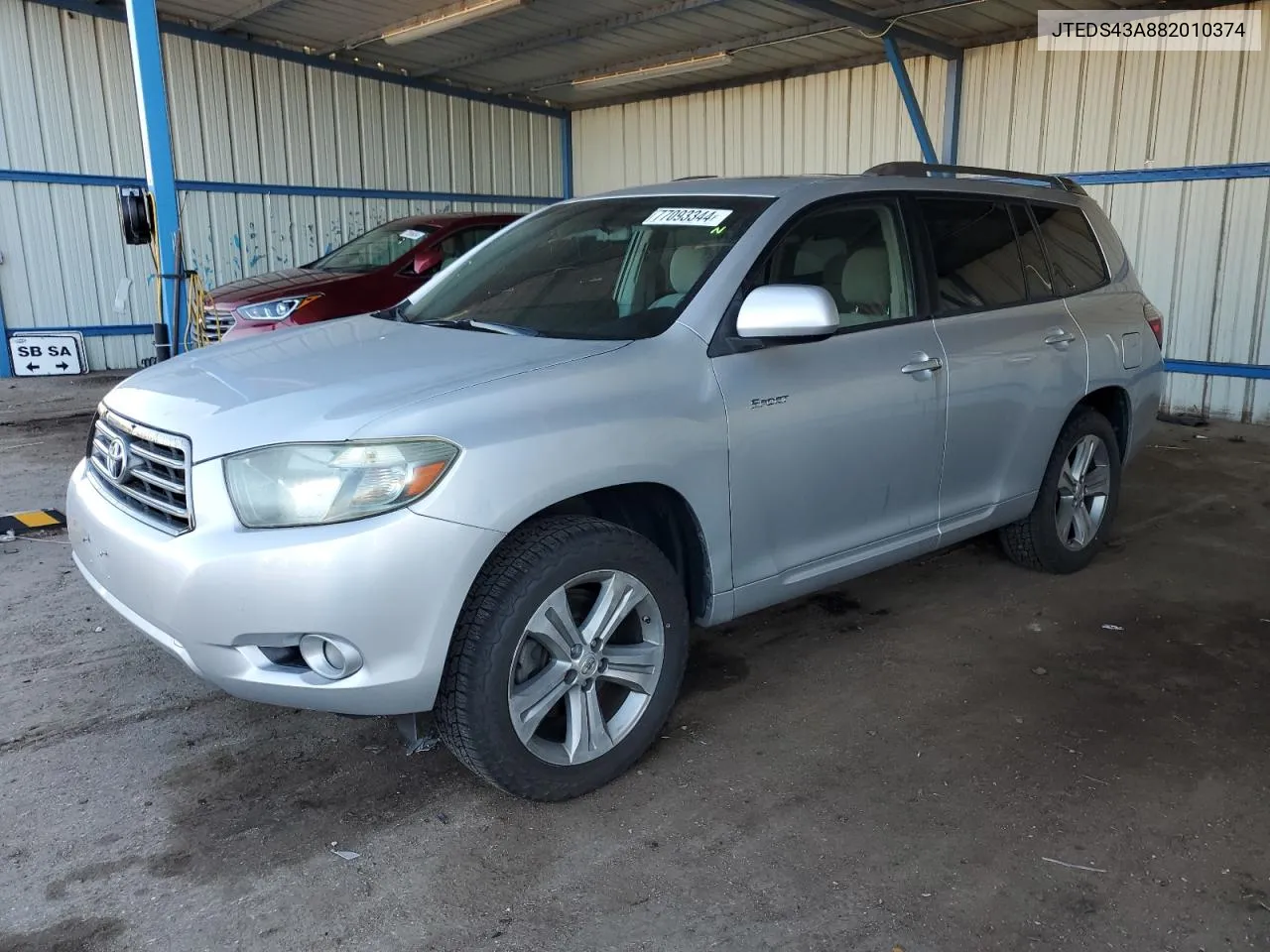 2008 Toyota Highlander Sport VIN: JTEDS43A882010374 Lot: 77093344