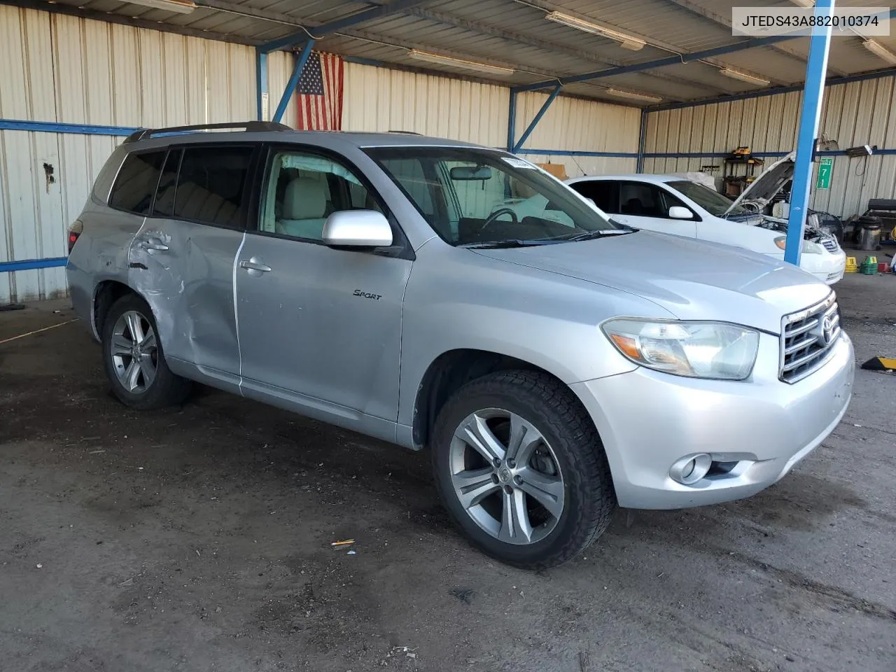 JTEDS43A882010374 2008 Toyota Highlander Sport