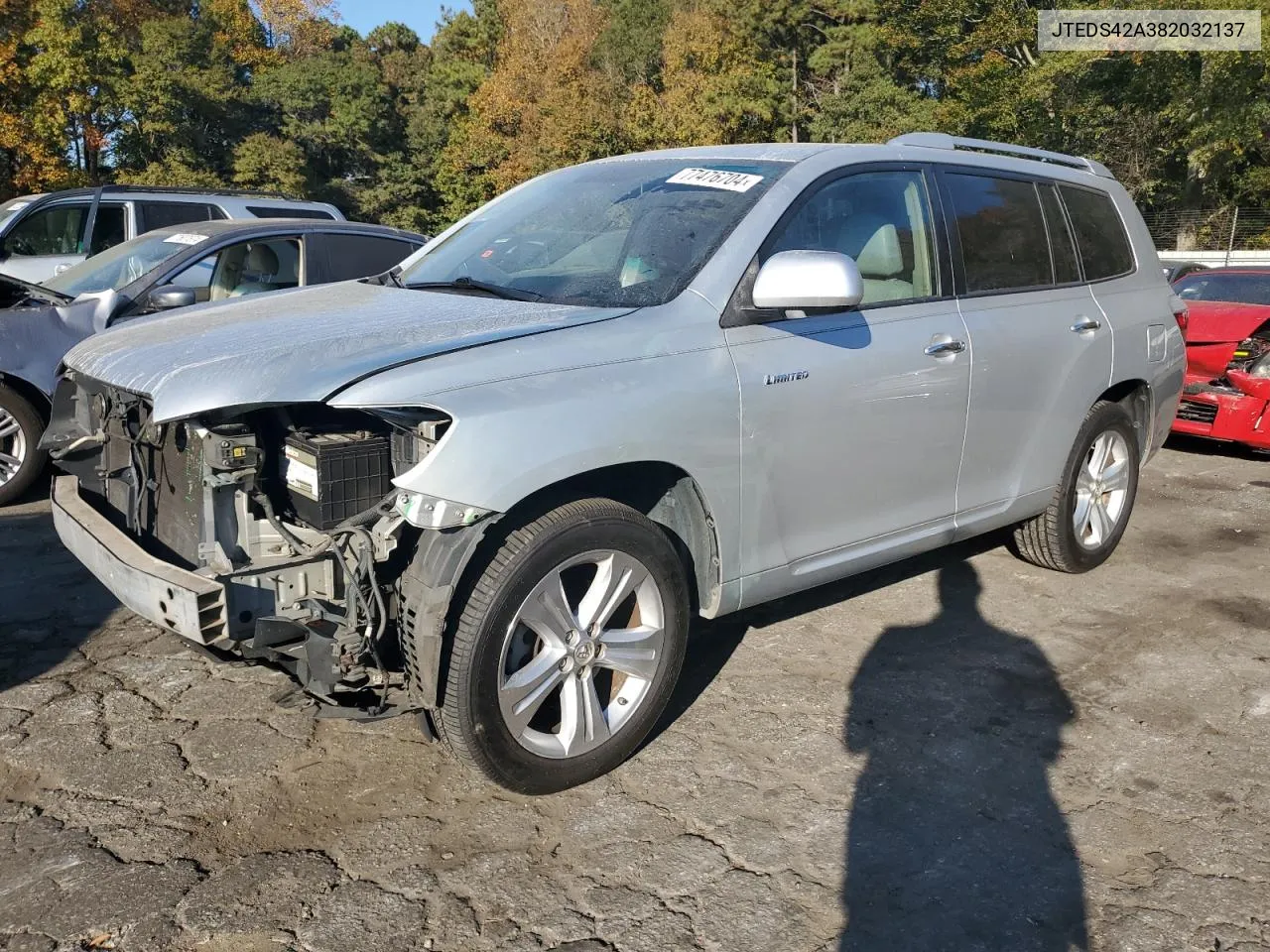 2008 Toyota Highlander Limited VIN: JTEDS42A382032137 Lot: 77476704