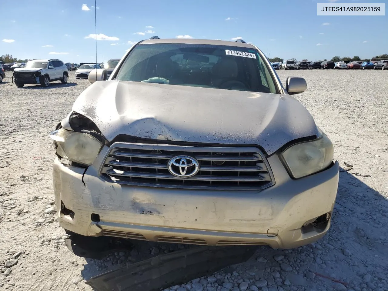 2008 Toyota Highlander VIN: JTEDS41A982025159 Lot: 77482334