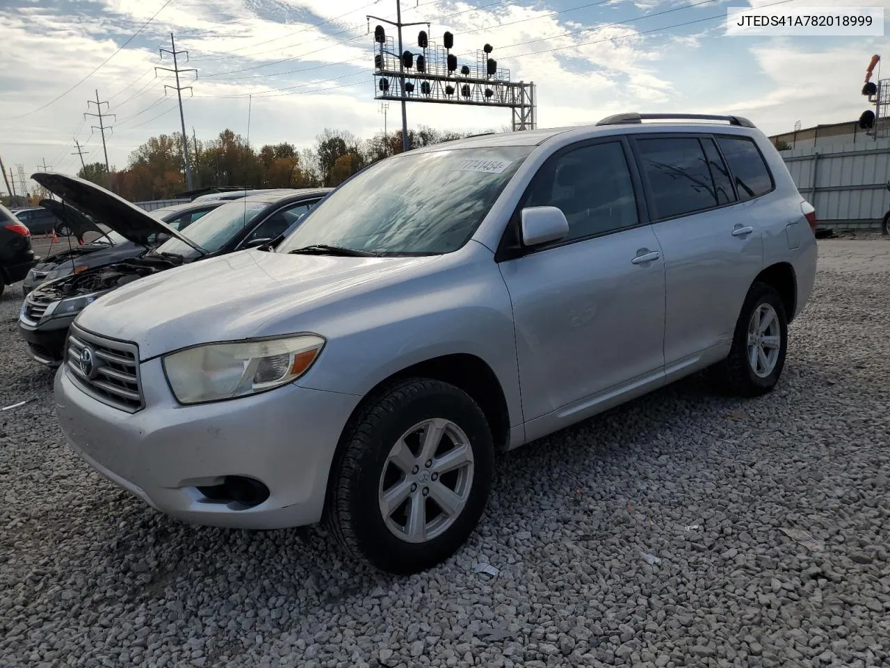 2008 Toyota Highlander VIN: JTEDS41A782018999 Lot: 77741454