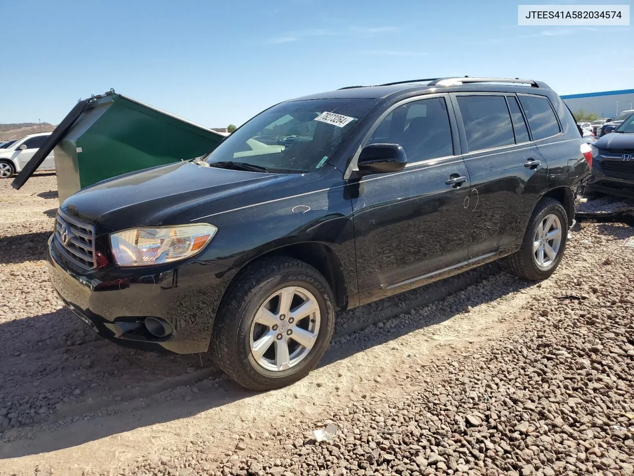 2008 Toyota Highlander VIN: JTEES41A582034574 Lot: 78273264