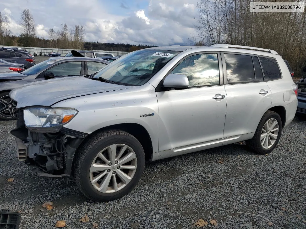 2008 Toyota Highlander Hybrid VIN: JTEEW41A882008796 Lot: 78408834