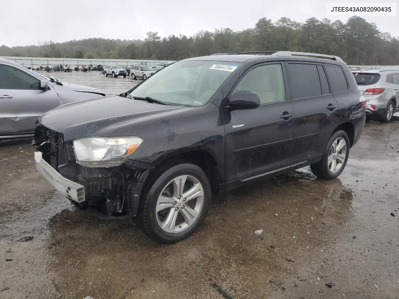 2008 Toyota Highlander Sport VIN: JTEES43A082090435 Lot: 78664734