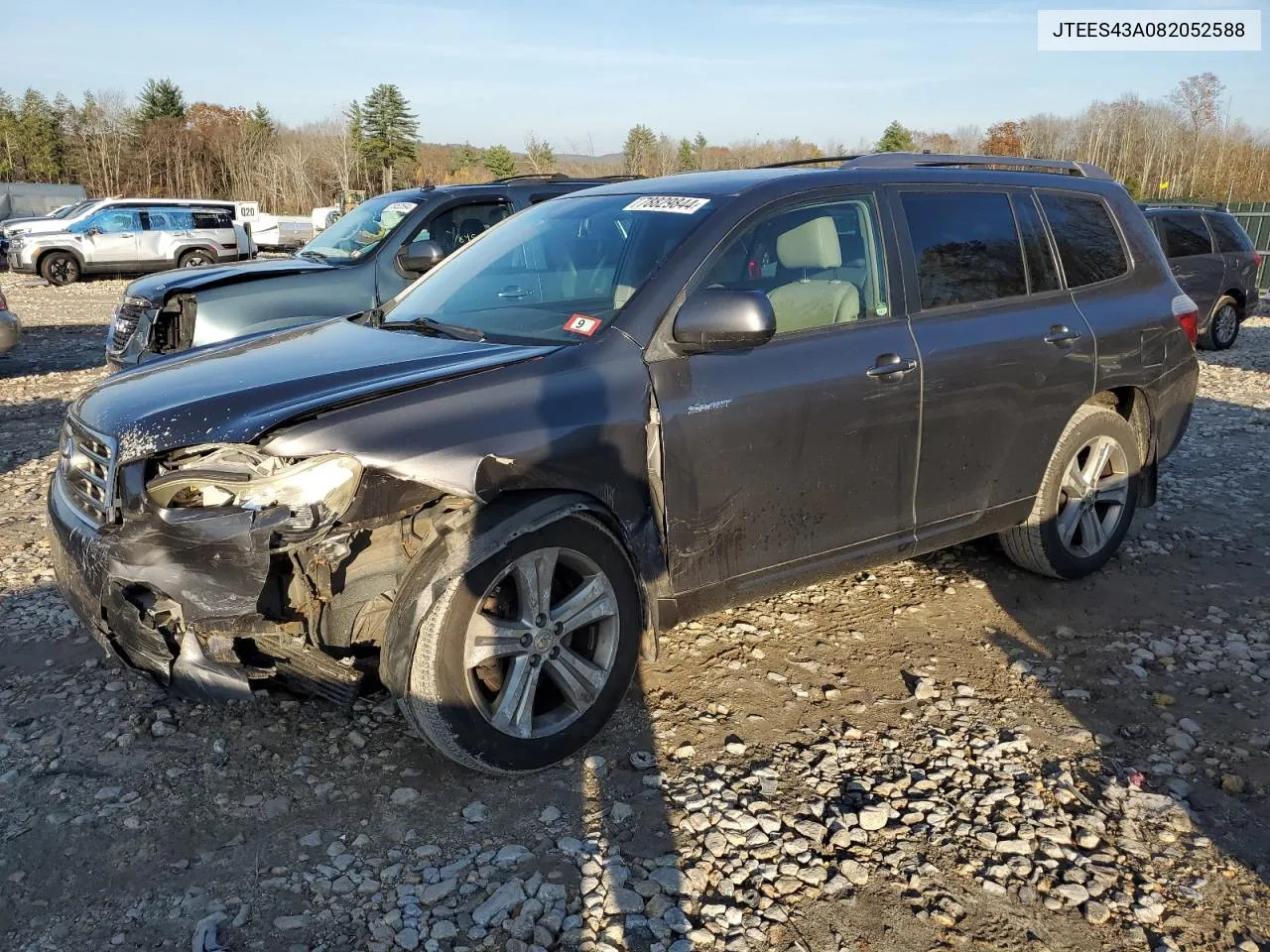 2008 Toyota Highlander Sport VIN: JTEES43A082052588 Lot: 78829844